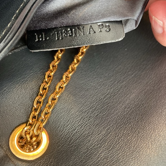 Valentino leather shoulder bag in Dark Blue with Gold Studs. - Picture 12 of 16